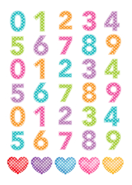 Polkadot Cijfer Stickers