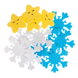 Foam Stickers Sterren & Sneeuwvlokken met Glitters