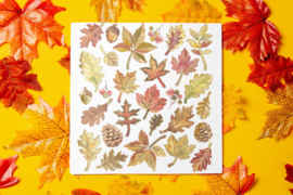 Herbstblätter Sticker mit Goldfolie - 28 Sticker