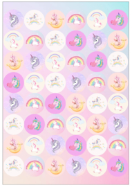 Pastel Unicorn Stickers - 48 Stickers