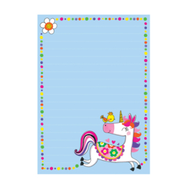 Unicorn Briefpapier - Map met 30 Vel Gelinieerd Briefpapier & 20 Bijpassende Enveloppen & Stickers & Sluitzegels