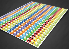 Beloningsstickers Malle Smileys Klein 10mm- 368 Stickers Mega Set