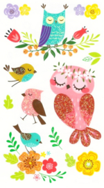Owls and Birds Glitter Tattoos - Temporary tattoos