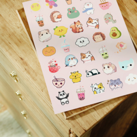 2 Grote Stickervellen Kawaii