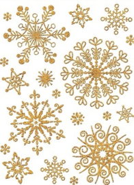 Autocollants de Fenêtre Étoiles Dorées avec Paillettes II