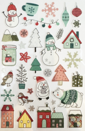 Winter- en Kerststickers van Textiel - Extra Gezellig