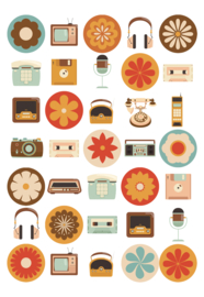 Stickervel Back to the 70's - 35 stickers