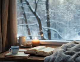 Window Stickers Snowflakes with Glitter