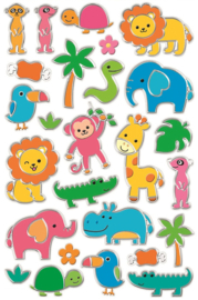 Glitter Safari Puffy Stickers