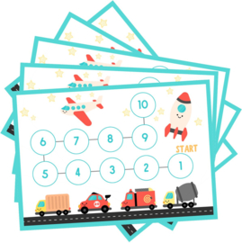 Beloningssysteem Voertuigen - 5 Dubbelzijdige Beloningskaarten - 105 Stickers