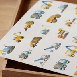 Beloningssysteem Bouwvoertuigen - 4 Grote Beloningskaarten & 105 Stickers