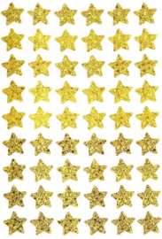 Gouden Glitter Sterren Stickers - 270 Stuks - 5 Stickervellen Kerst