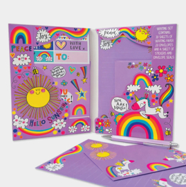 Briefpapier voor Meisjes met Stickers en Enveloppen - Map met 30 Vel Gelinieerd Briefpapier & 20 Bijpassende Enveloppen & Stickers & Sluitzegels