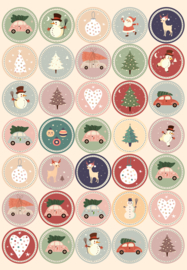 2 Grote Stickervellen Kerst