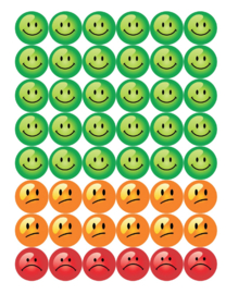 Groen Oranje Rood Smiley - 48 Stickers