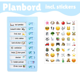 Planbord met Stickers - Herbruikbaar - Blauw