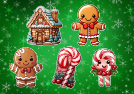 Gingerbread Mannetje Stickers - Grote Stickers