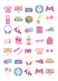 Stickervel Back to the 80's - 35 stickers