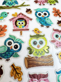 Hologramm-Sticker Eulen - 1 Stickerbogen