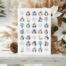 2 Grote Stickervellen Winter en Kerst