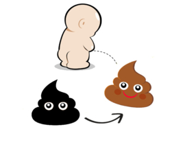 Colour Changing Potty Sticker Emoji Turd - 3 Stickers