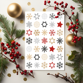 Kerststerren - 35 Stickers