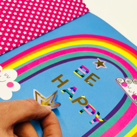 Stickerboek en Kleurboek in 1 met Goudfolie Stickers - Stickerboek 'Moondance & Unicorns'