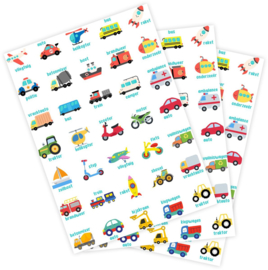 Beloningssysteem Voertuigen - 5 Dubbelzijdige Beloningskaarten - 105 Stickers