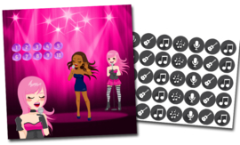 2 Beloningskaarten Popstar met 80 stickers - Complete Set