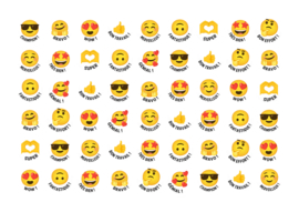 Stickervel Franse Emoji's - 54 stickers