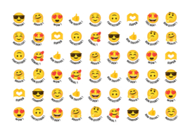 Planche d'autocollants Emoji's français - 54 autocollants