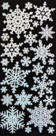 Autocollants flocons de neige holographiques - Lot de 2 feuilles d'autocollants