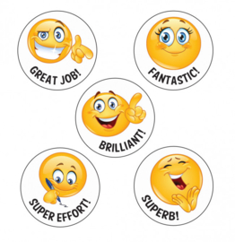 Autocollants de récompense en anglais Emoji II - 25 autocollants