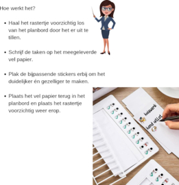 Planbord met Stickers - Herbruikbaar - Wit