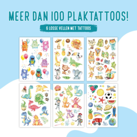 100 Tatouages autocollants pour garçons - Dino's et véhicules