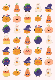 Kawaii Halloween Stickers - 35 Stickers