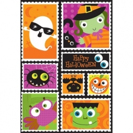 Halloween Postzegel Stickers - 12 Stickers
