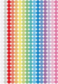 Stippen Stickers 10 mm – 1104 Label Stickers - 16 Kleuren