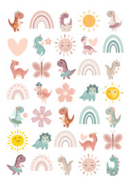 Dino Girl Stickers