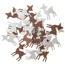 Autocollants de cerfs en mousse pailletée - Lot de 30