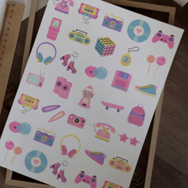 Stickervel Back to the 80's - 35 stickers