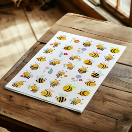 2 Grote Stickervellen Bijtjes en Tuinieren