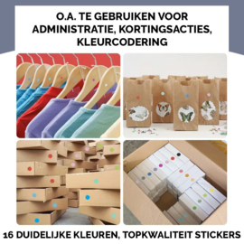 Frisse Stippen Stickers 16 kleuren