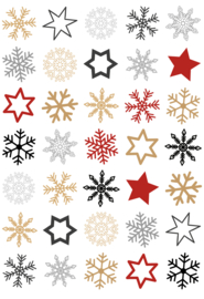 Kerststerren - 35 Stickers