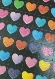 Herzen mit Glitter Aufkleberbogen - 160 Aufkleber