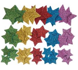 Schaumstoff-Glitzersterne-Aufkleber - 45 Stück