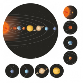 Beloningsstickers Zonnestelsel en Planeten 19mm - 54 Stickers