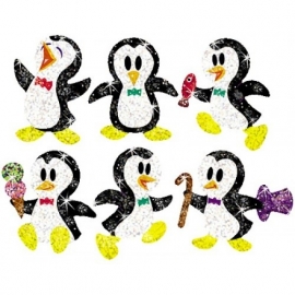 Pinguin Glitterstickers - 36 stickers