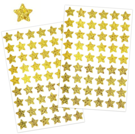 2 Stickervellen Gouden Glitter Sterren