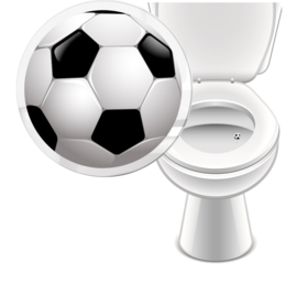 Toiletten Aufkleber Fußball - 4 Stück